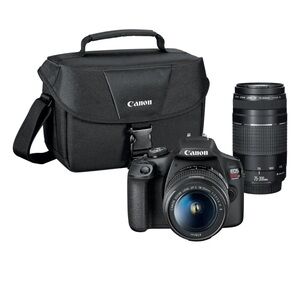 Canon EOS Rebel T7 24.1MP Digital Camera - Black (Kit with 18-55mm and 75-300mm